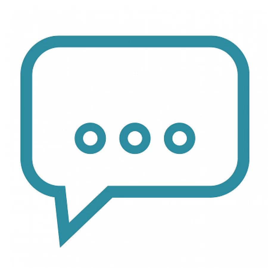 Speech bubbles icon in turquoise colour