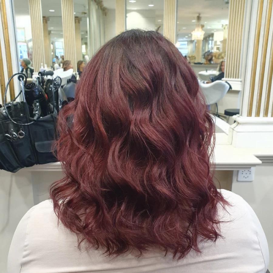 Wine red hair