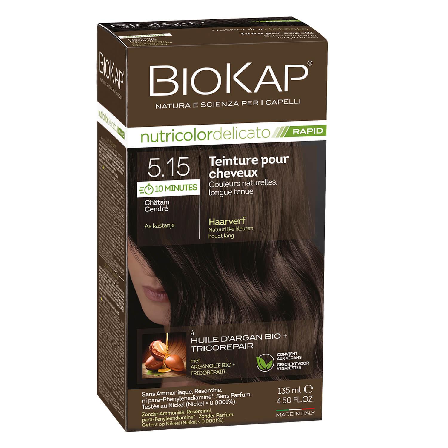 BIOKAP Nutricolor - Permanent Hair Dye Ash Chestnut 5.15
