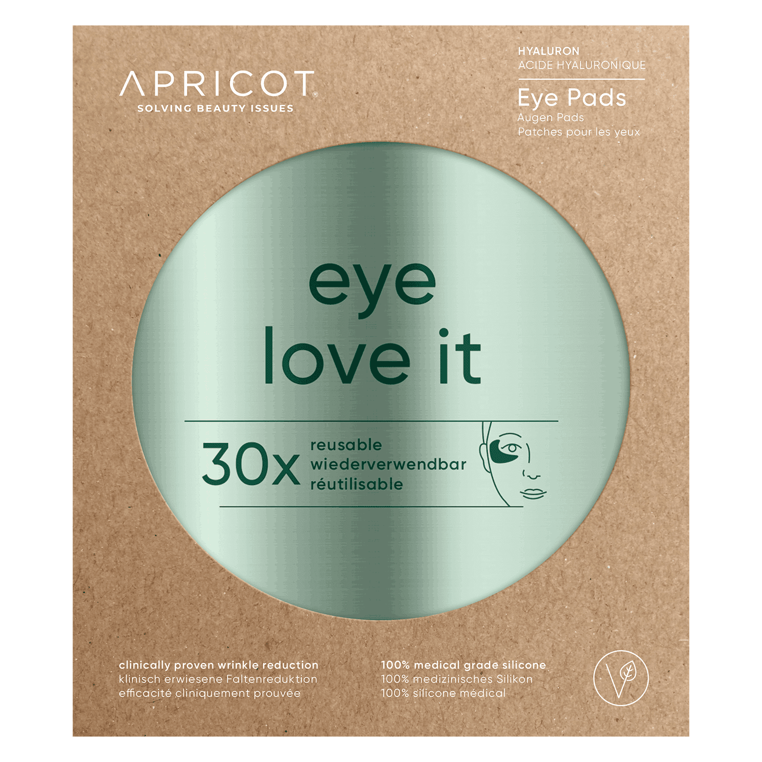 APRICOT - Réutilisables Oeil & Temple Pads Eye Love It