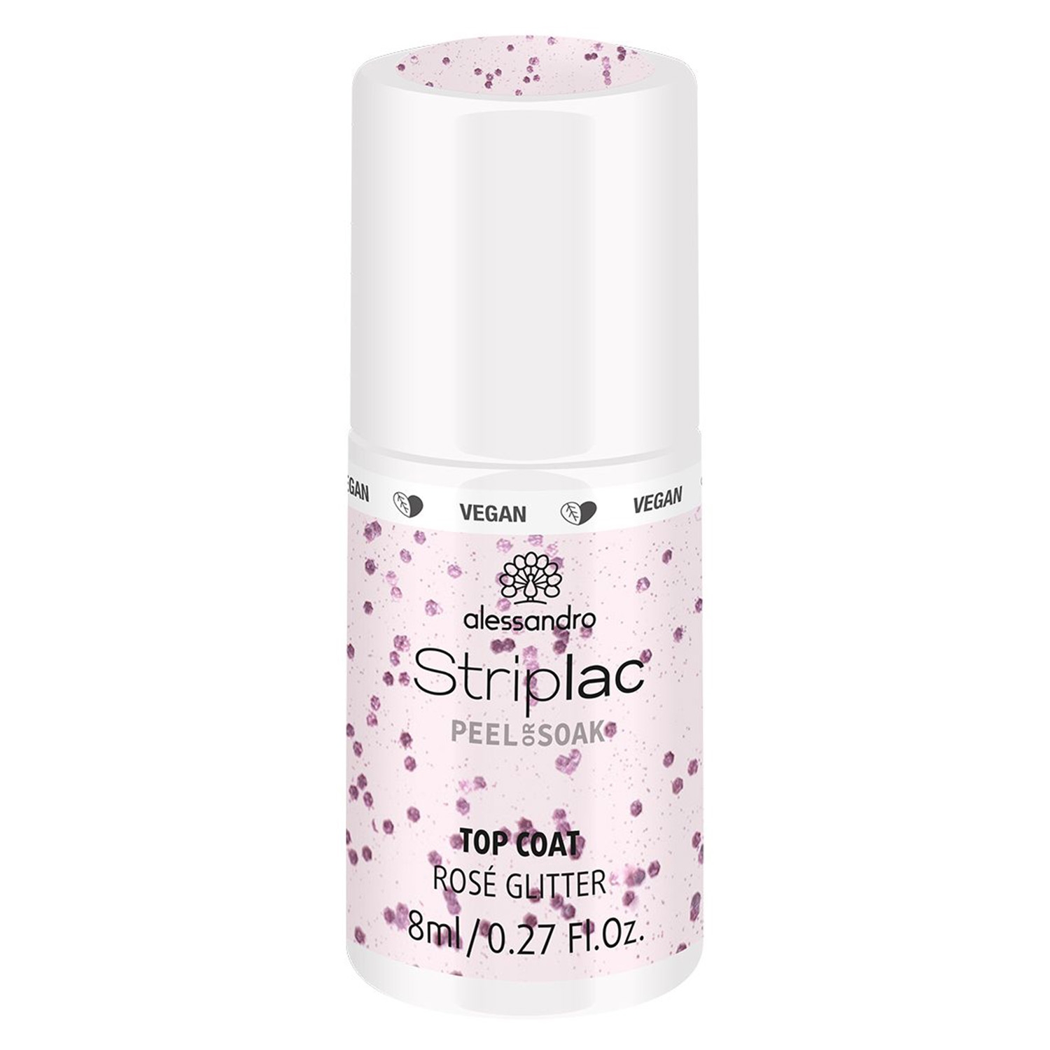 Product image from Striplac Peel or Soak - Top Coat Rose Glitter