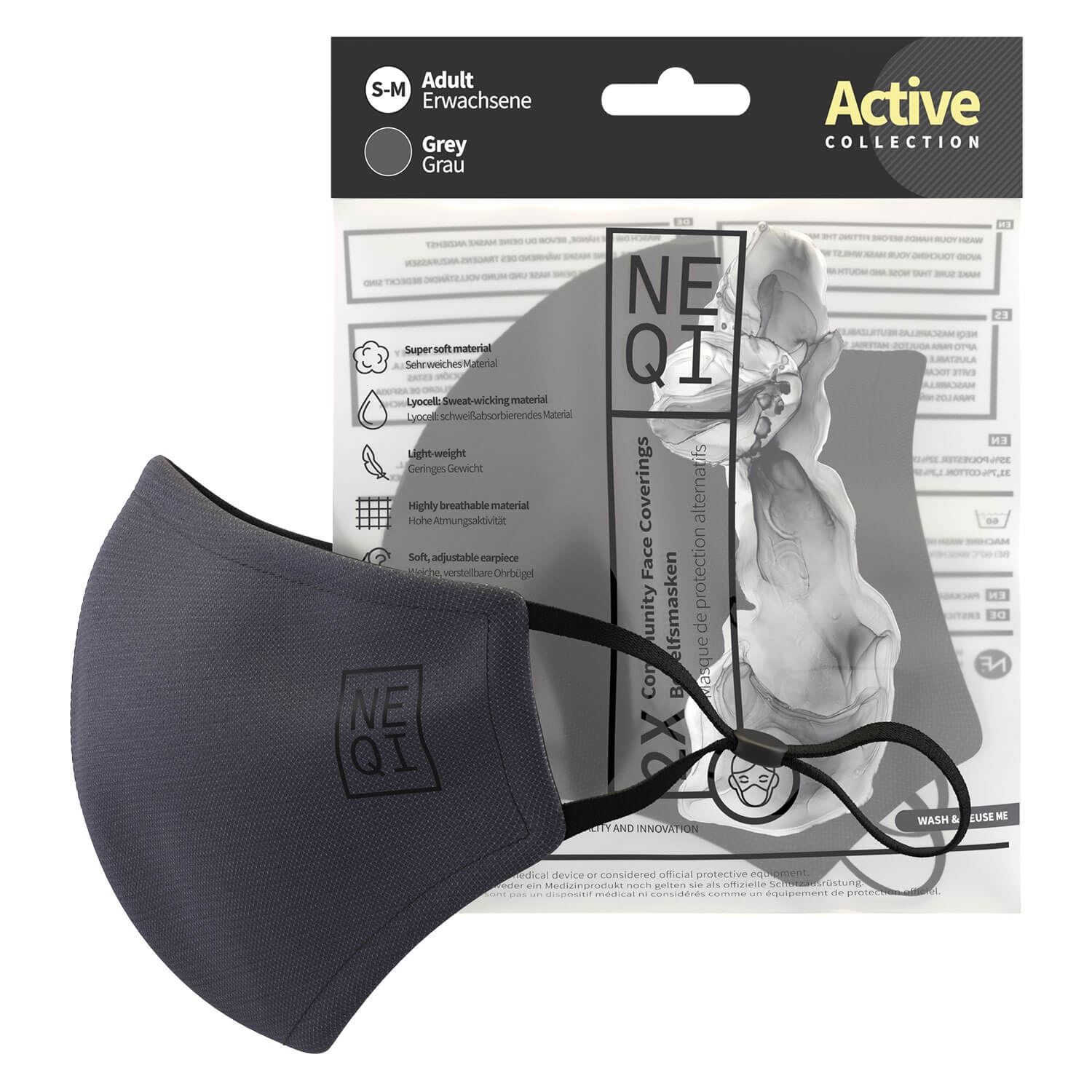 Product image from NEQI - Community Face Coverings Grey