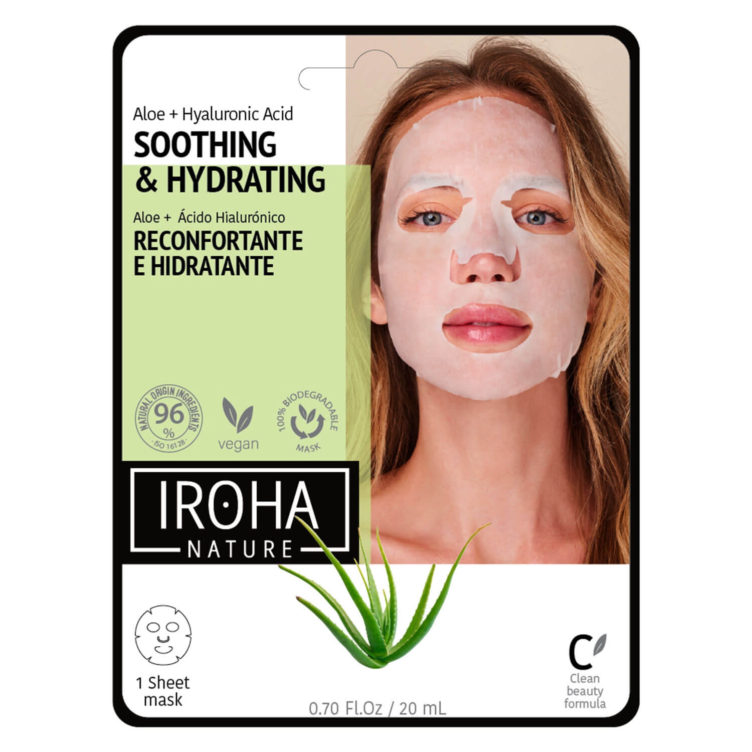 Image du produit de Iroha Nature - Soothing & Hydrating Aloe + Hyaluronic Acid Face Mask