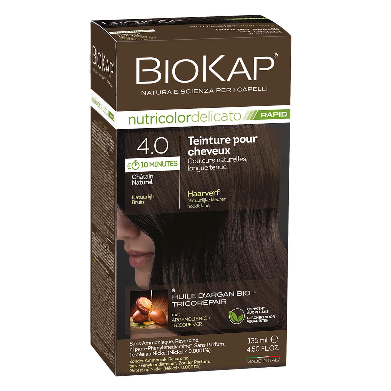 BIOKAP Nutricolor - Permanent Hair Dye Natural Brown 4.0