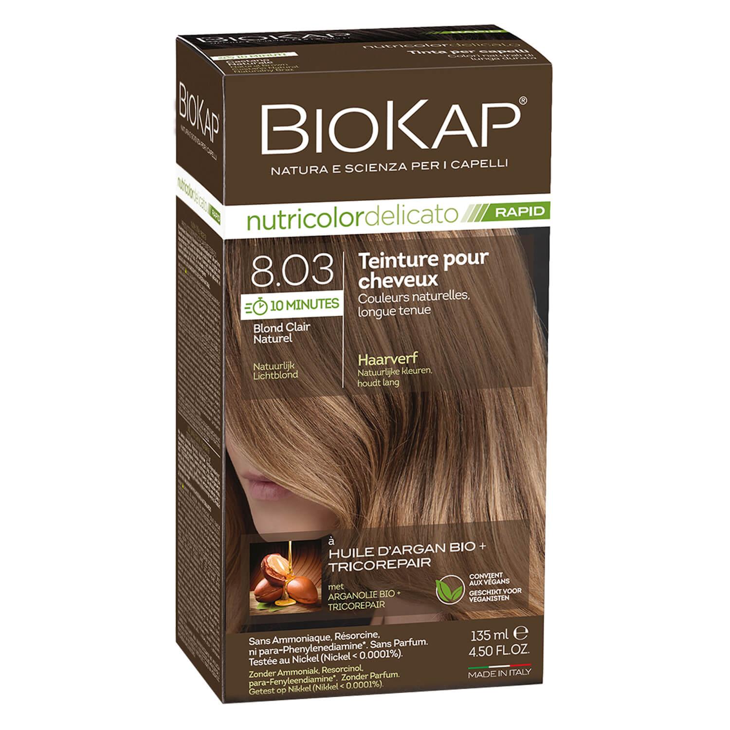 BIOKAP Nutricolor - Permanent Hair Dye Natural Light Blond 8.03