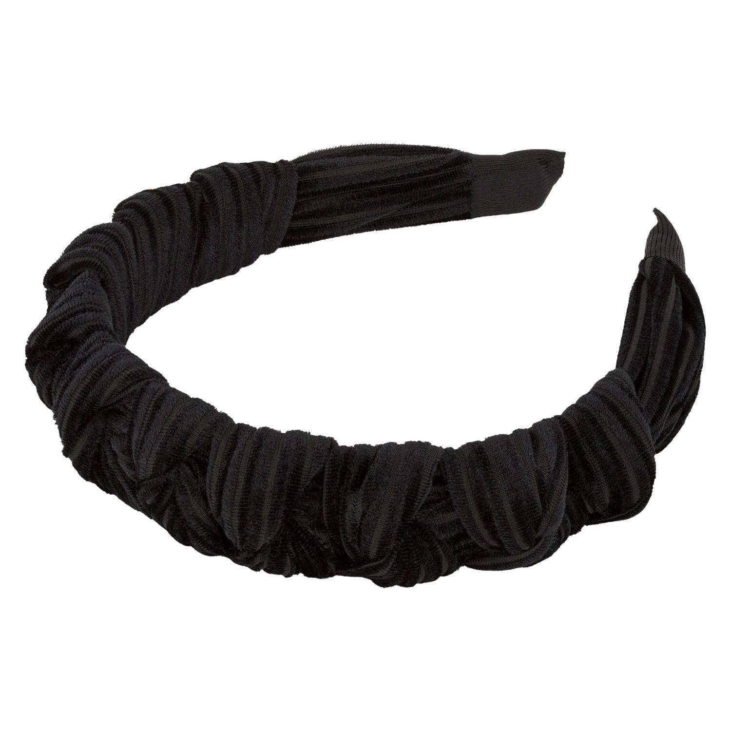 TRISA Hair - Velvet Hairband Wide Braided Black