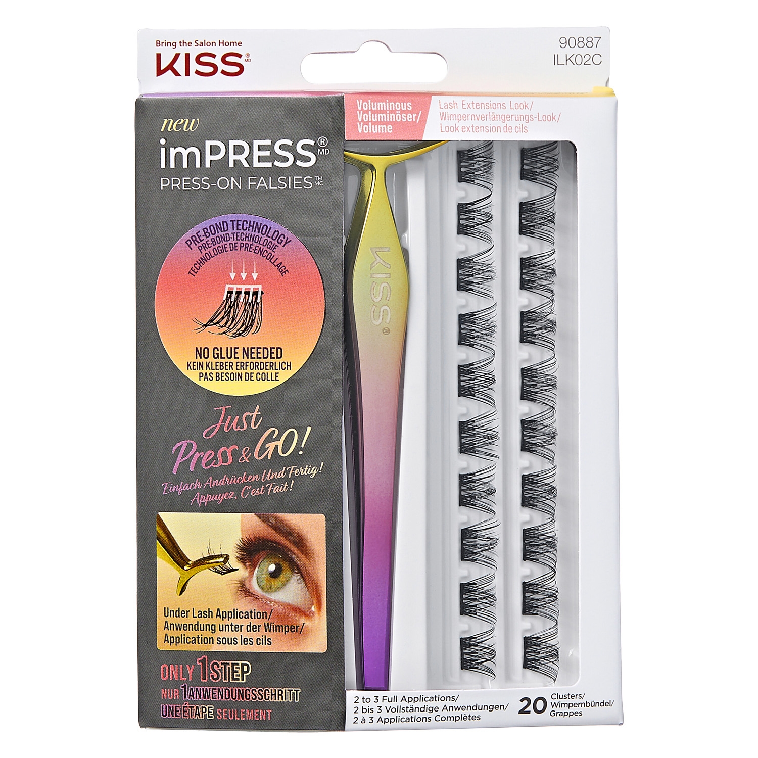 Produktbild von KISS Lashes - imPress Falsies Press-On Lash Kit Voluminous