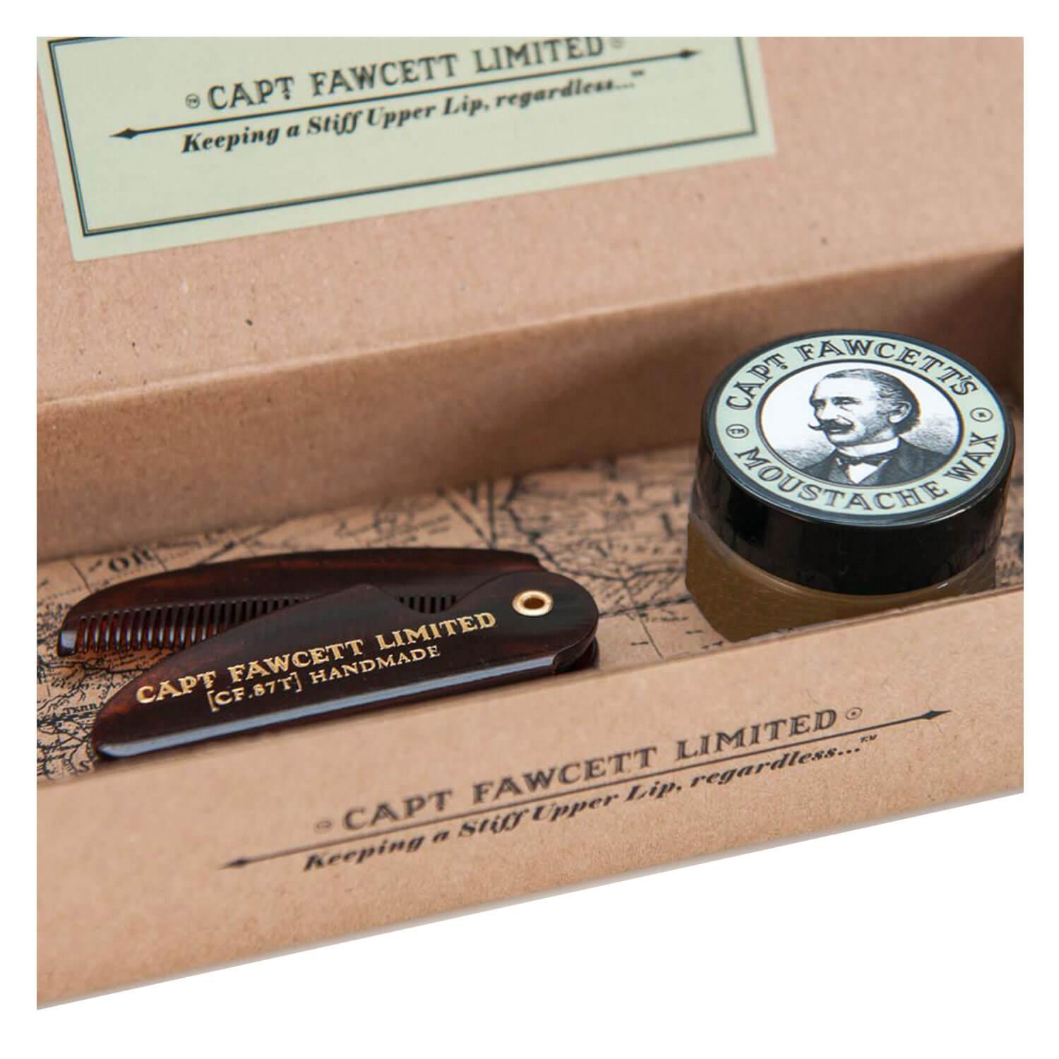 Capt. Fawcett Care - Ylang Ylang Moustache Wax & Folding Pocket Moustache Comb Kit
