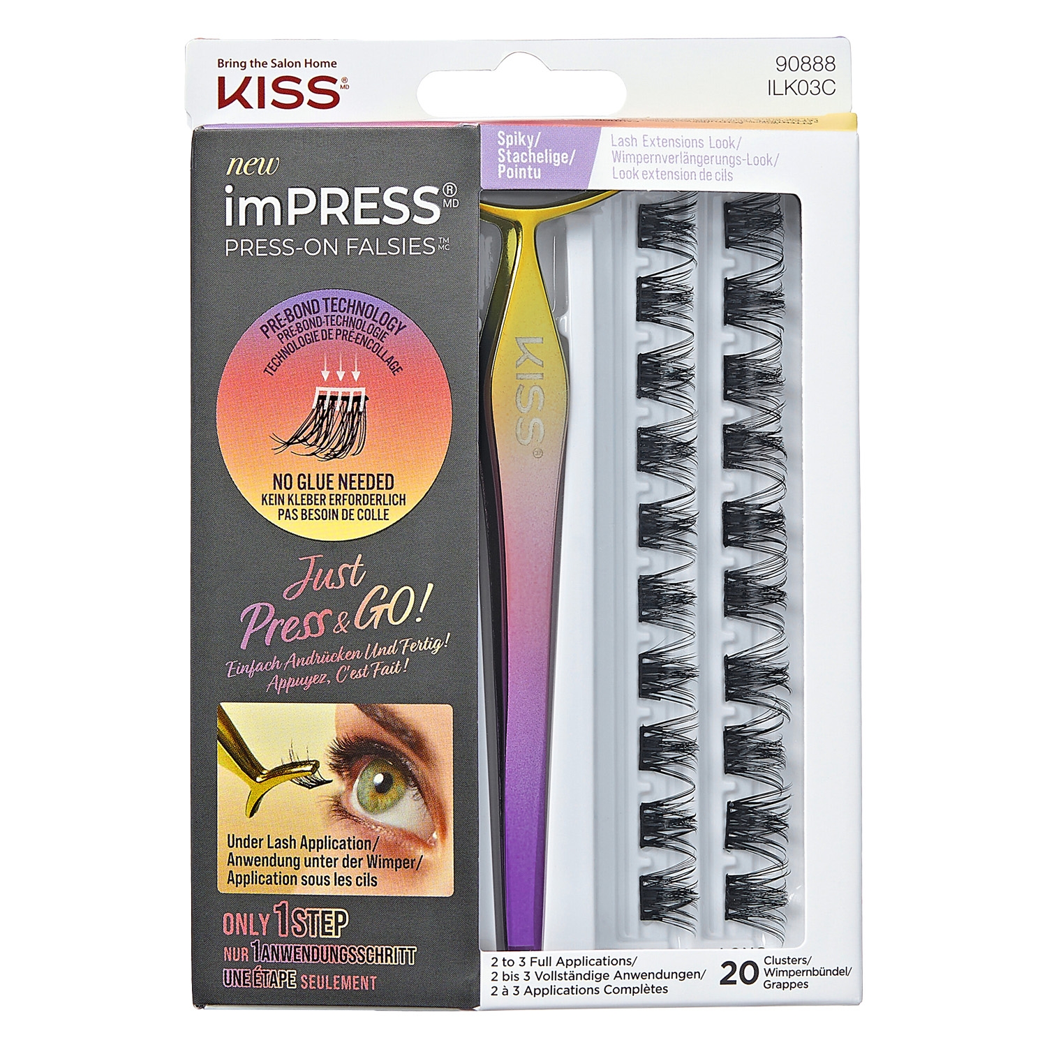 Produktbild von KISS Lashes - imPress Falsies Press-On Lash Kit Spiky