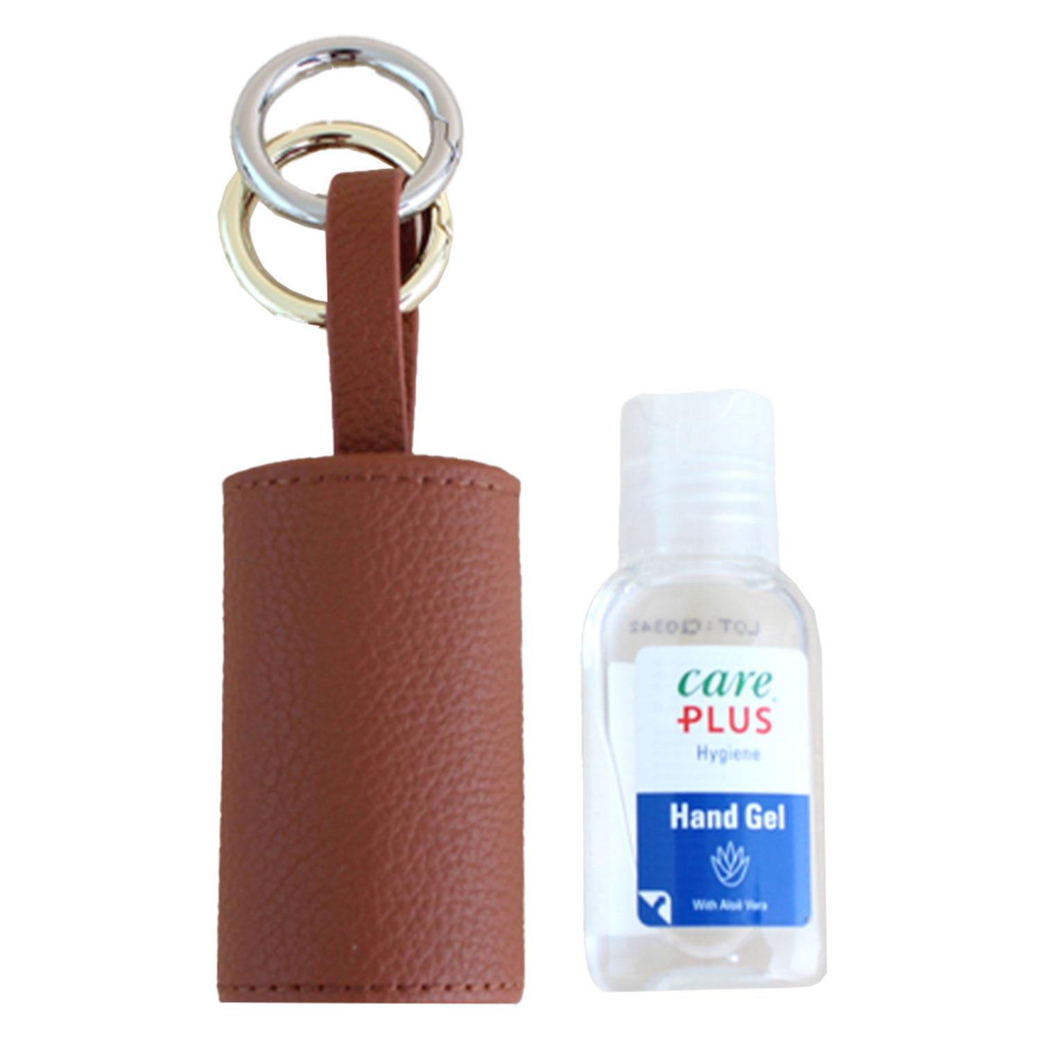 CARRY & CO. - Handcare Leather Case with Gold and Silver Key Ring Brown