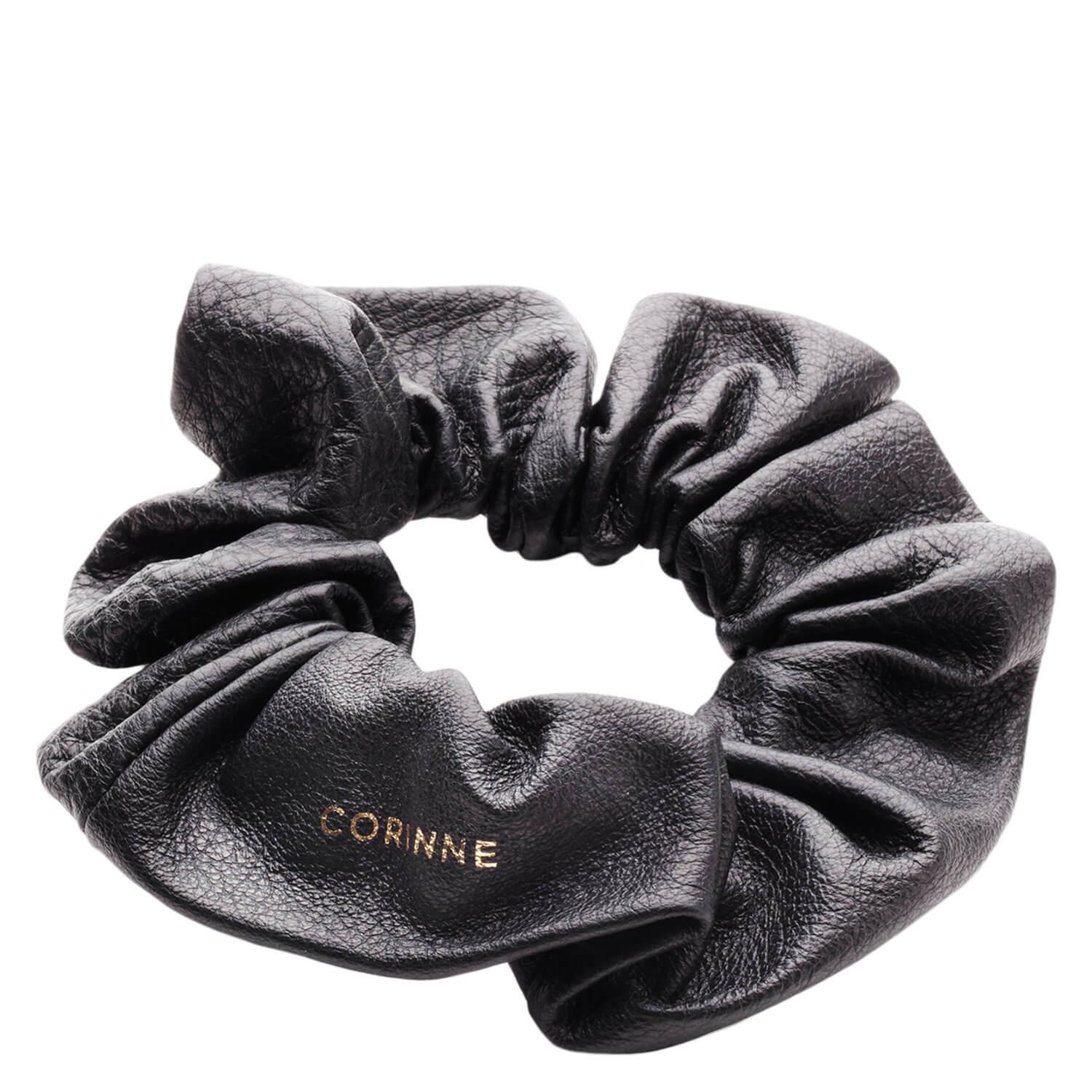 Corinne World - Leather Schrunchie Black