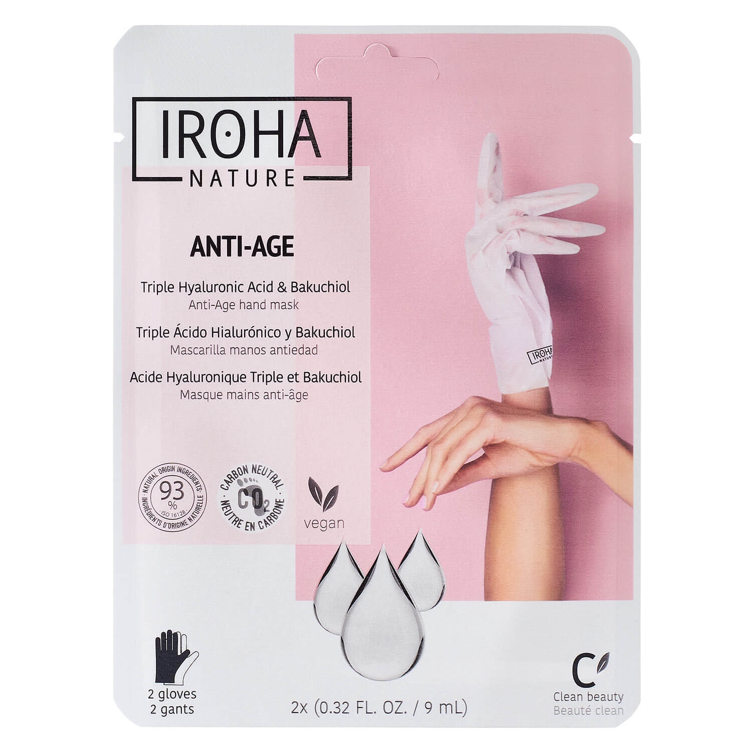 Produktbild von Iroha Nature - Anti-Age Triple Hyaluronic Acid & Bakuchiol Hand Mask