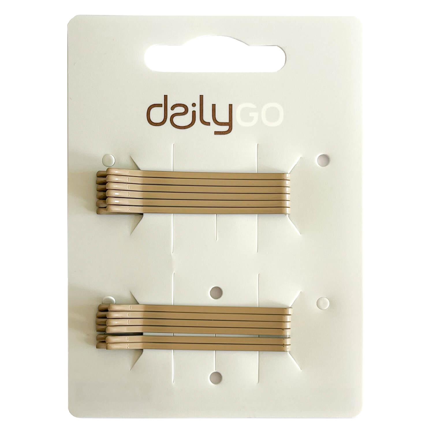 DailyGO - Hair grips straight beige 4.5cm
