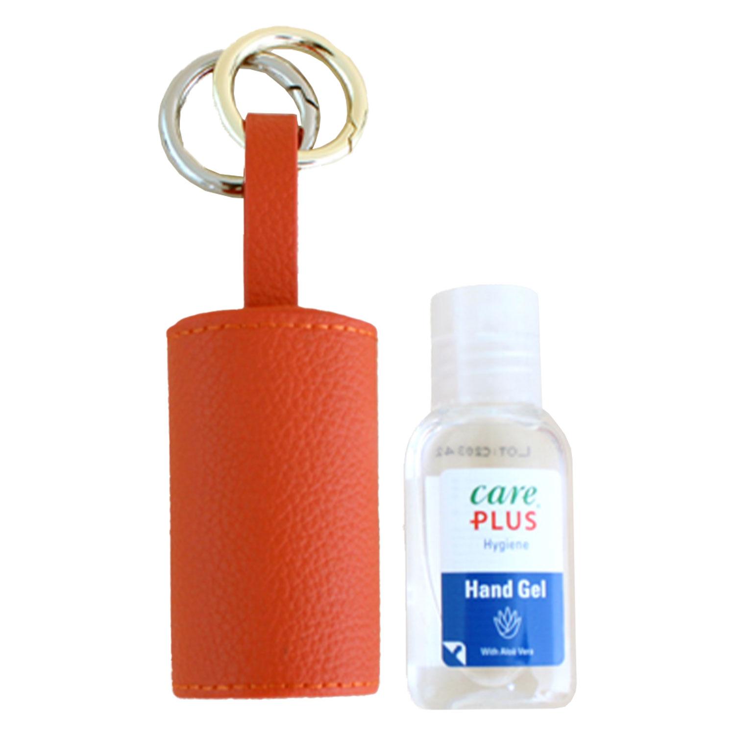 CARRY & CO. - Handcare Leather Case with Gold and Silver Key Ring Orange