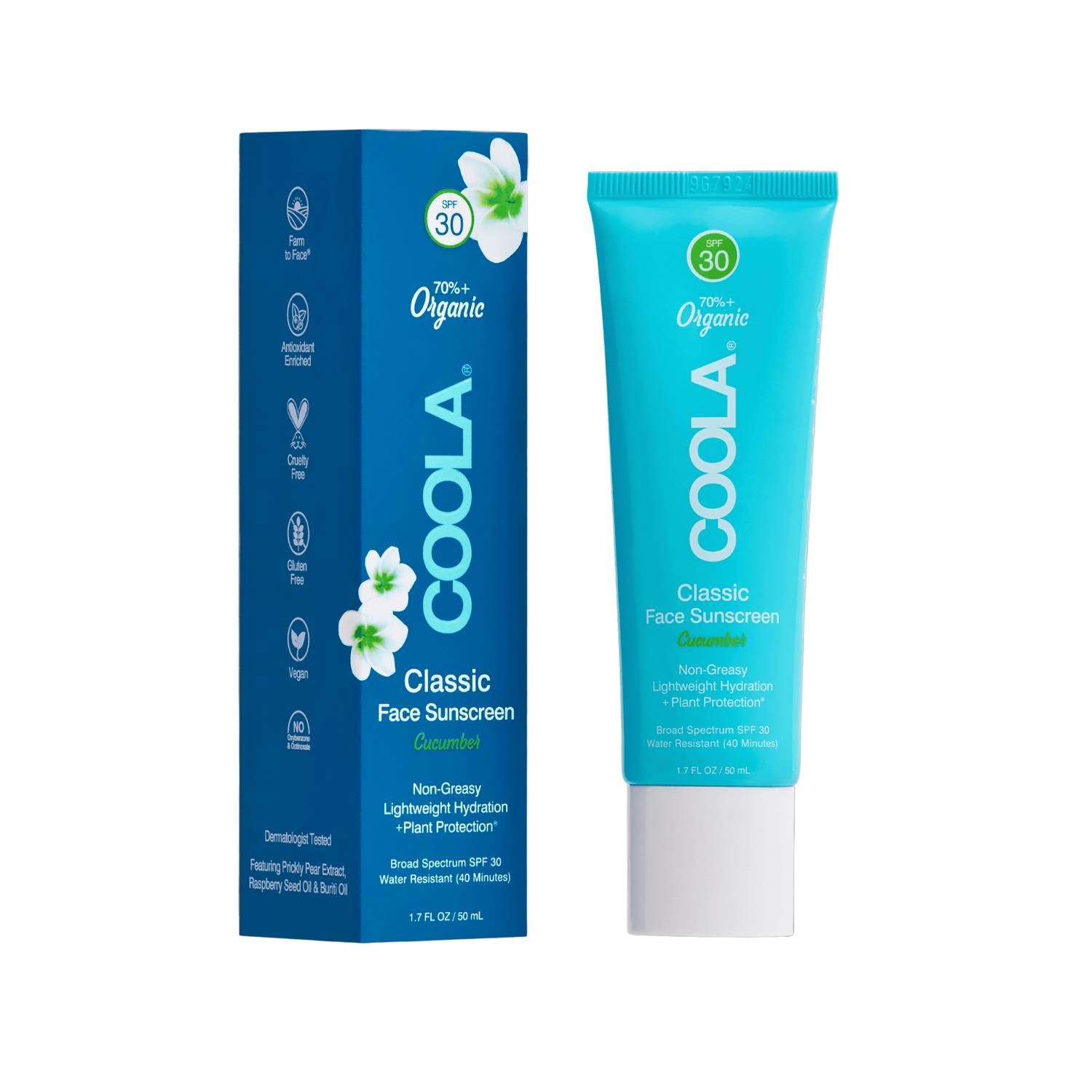 Produktbild von Coola - Classic Face Organic Sunscreen Lotion SPF30 Cucumber