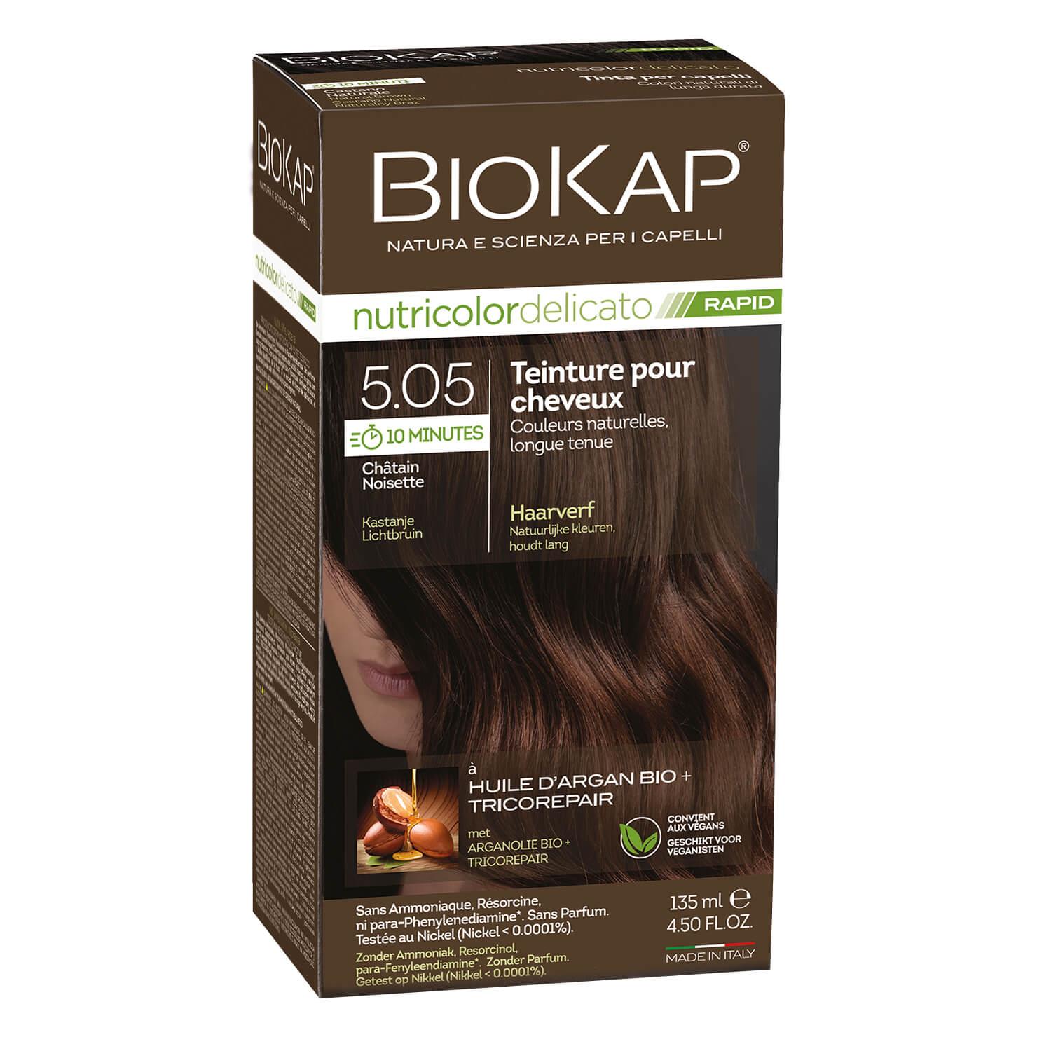 BIOKAP Nutricolor - Permanent Hair Dye Chestnut Light Brown 5.05
