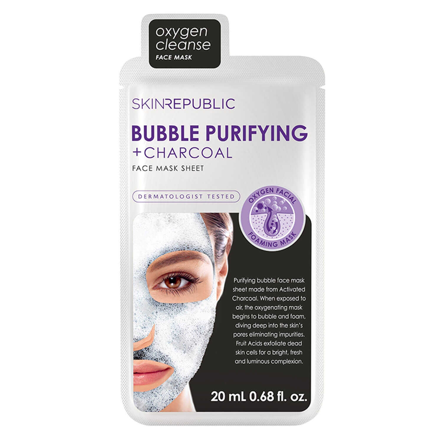 Image du produit de Skin Republic - Bubble Purifying + Charcoal Face Mask