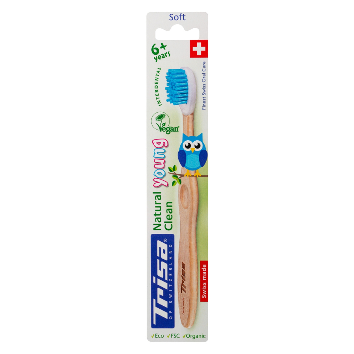 Product image from Trisa Oral Care - Holzzahnbürste Natural Clean Soft Young Blau