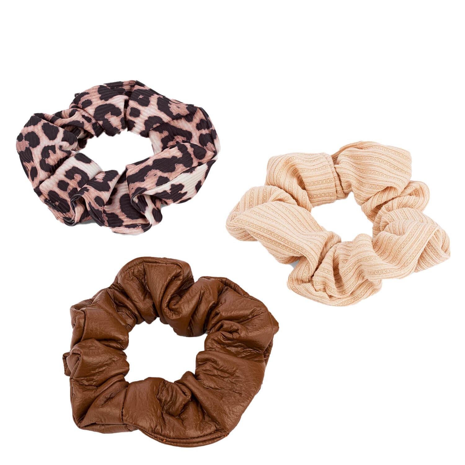 Scrunchie with animalprint, beige & brown
