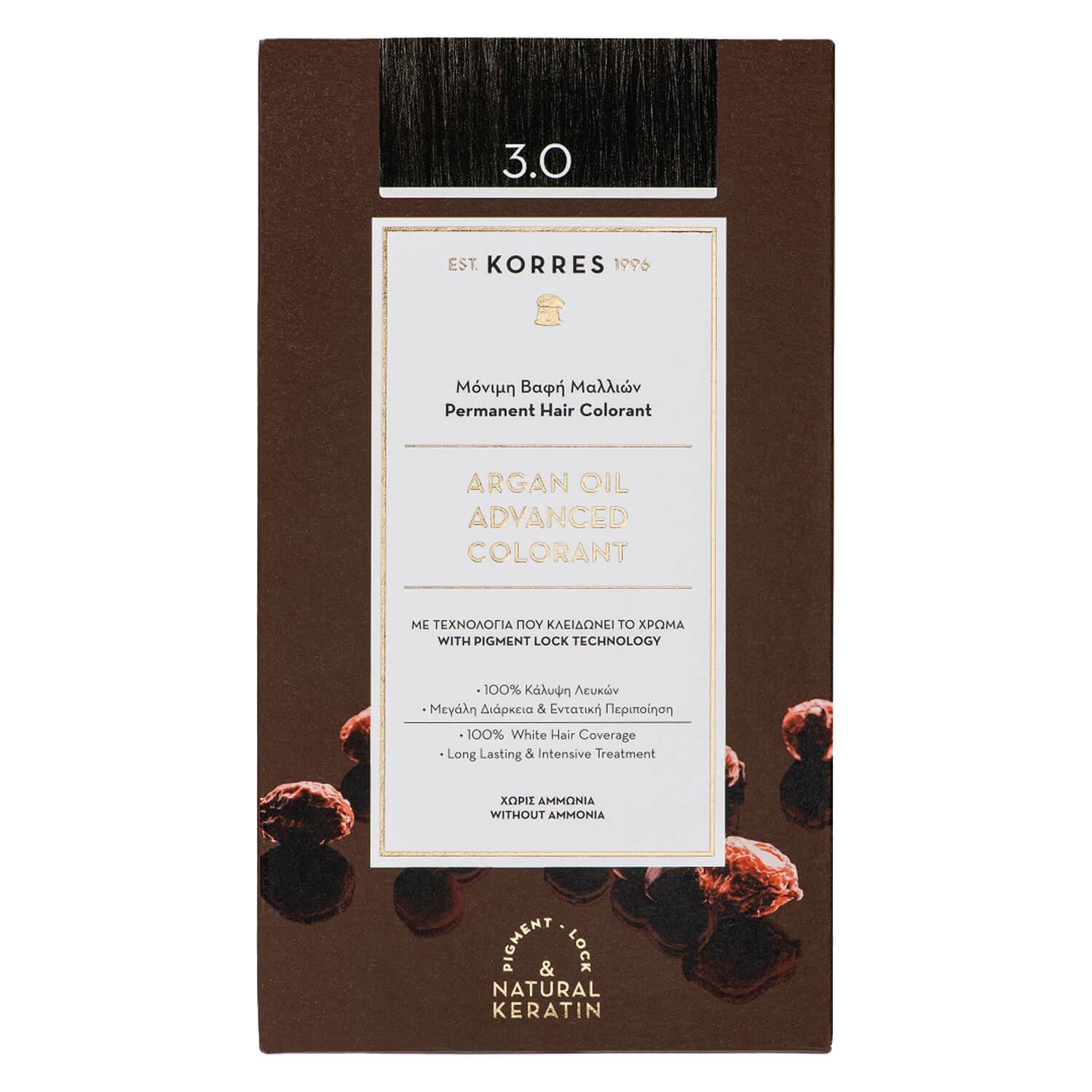Korres Color - Argan Oil Advanced Hair Colorant Dark Brown 3.0