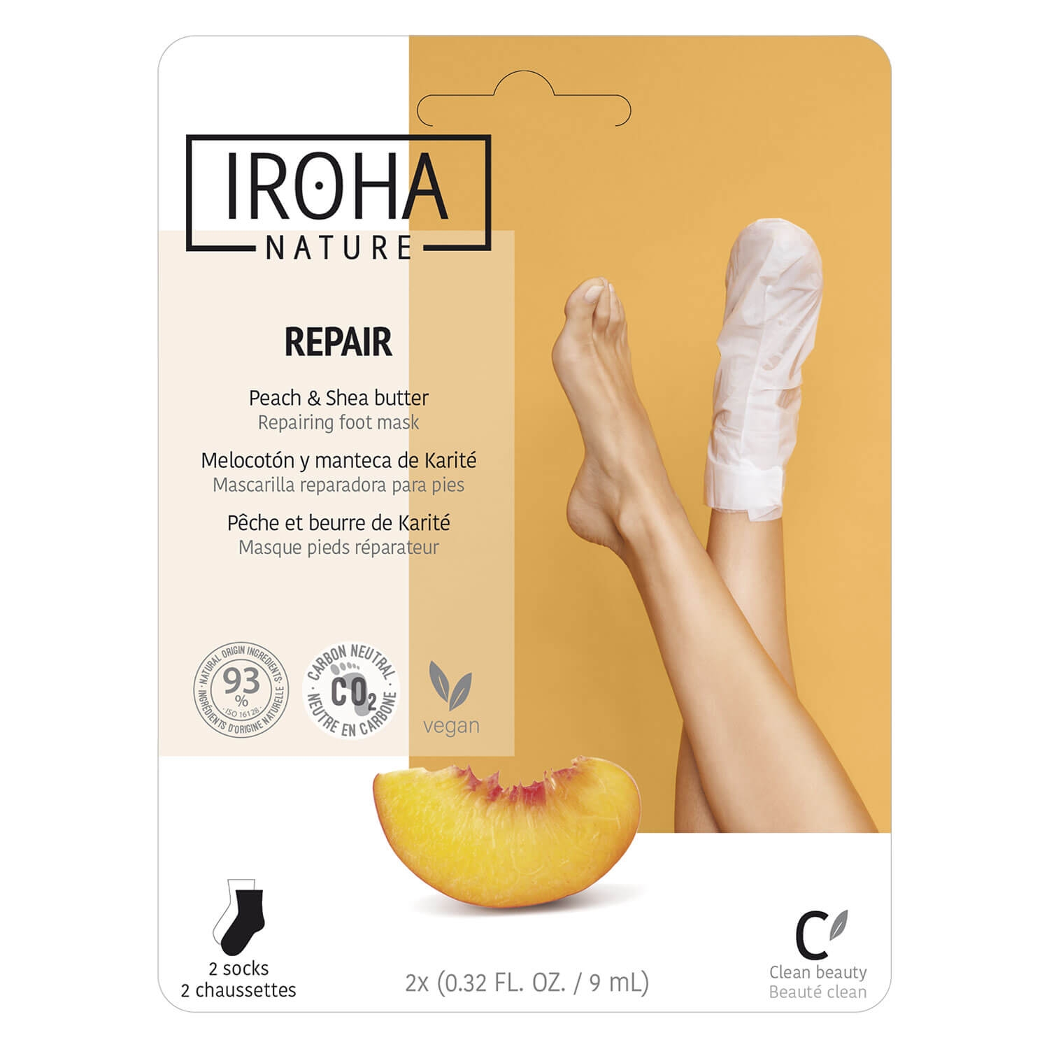 Product image from Iroha Nature - Repair Peach & Shea Butter Foot Mask