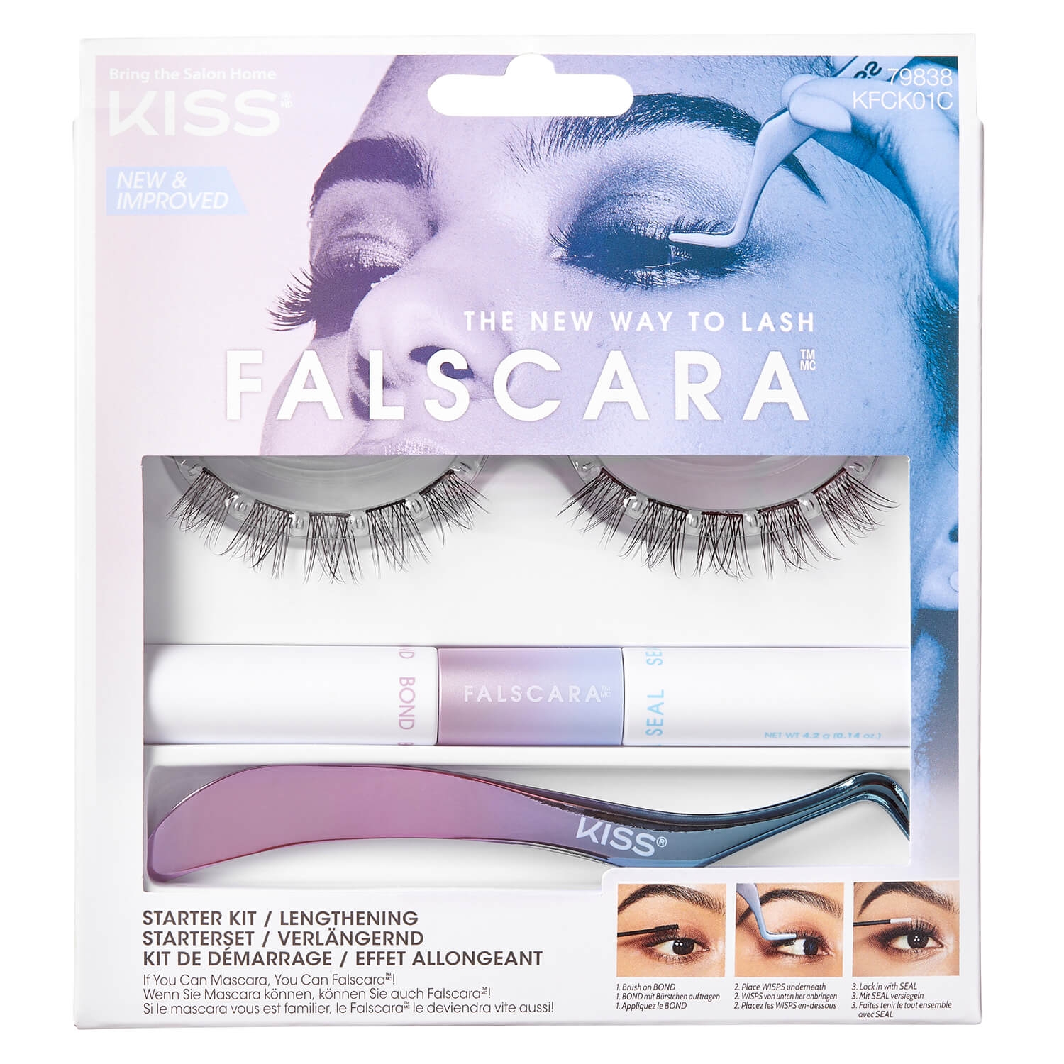 Produktbild von KISS Lashes - Falscara Eyelash Starter Kit Lengthening
