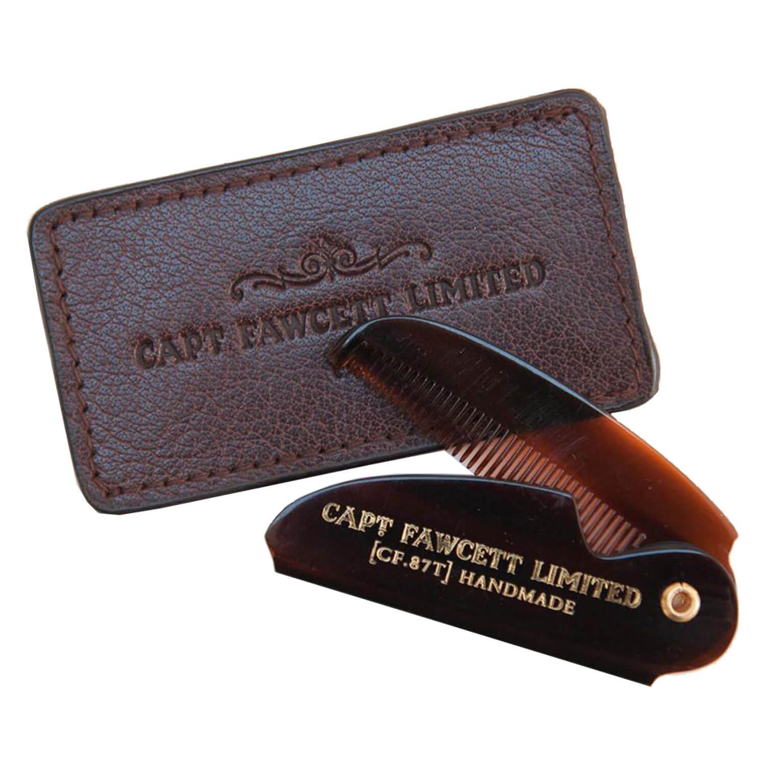 Capt. Fawcett Tools - Folding Pocket Moustache Comb with Leather Case