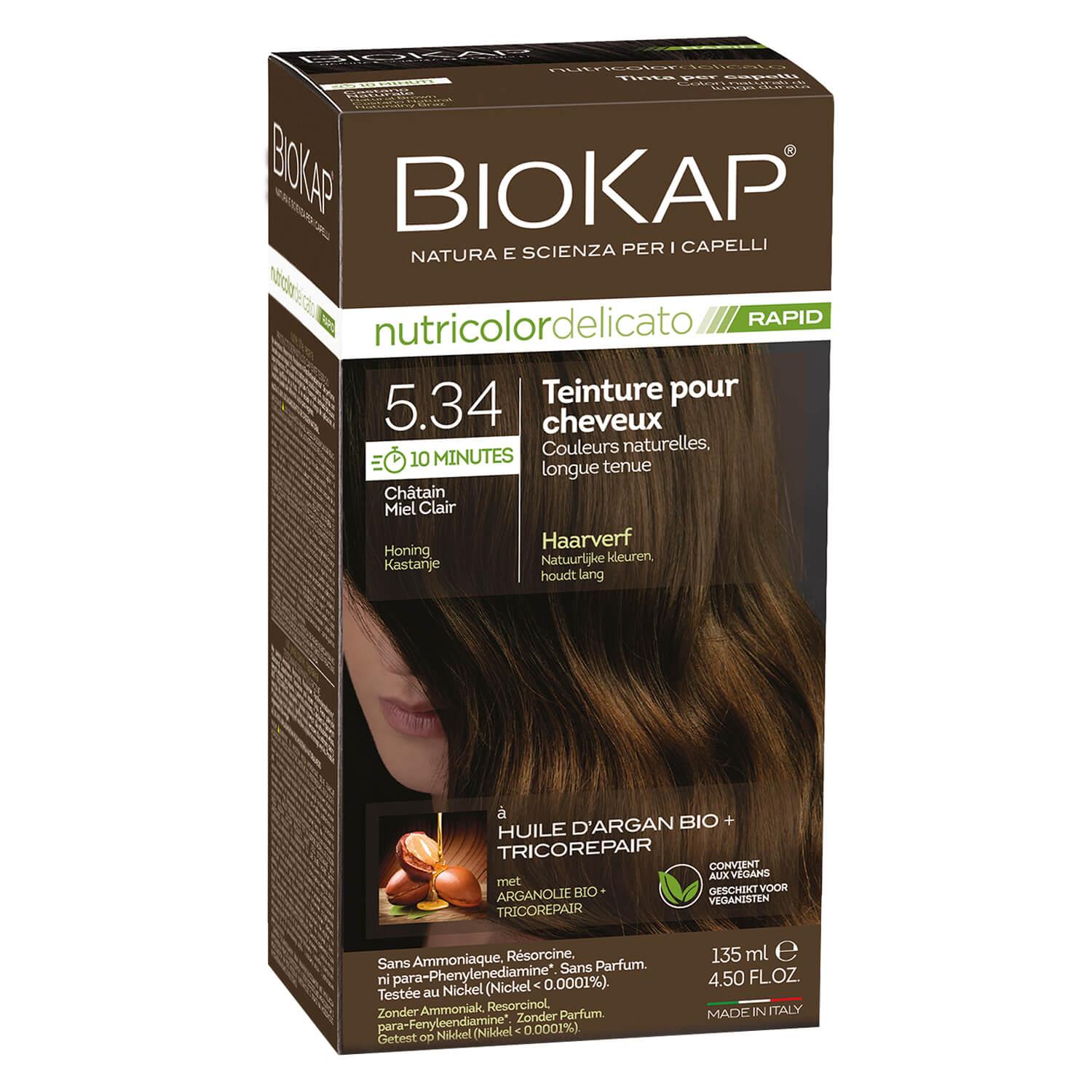 BIOKAP Nutricolor - Permanent Hair Dye Honey Chestnut 5.34