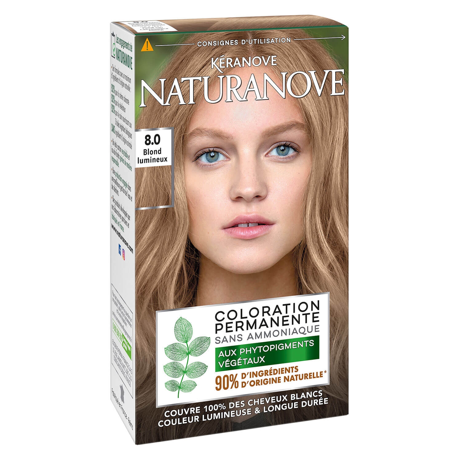 Produktbild von Naturanove - Dauerhafte Haarfarbe Luminous Blonde 8.0