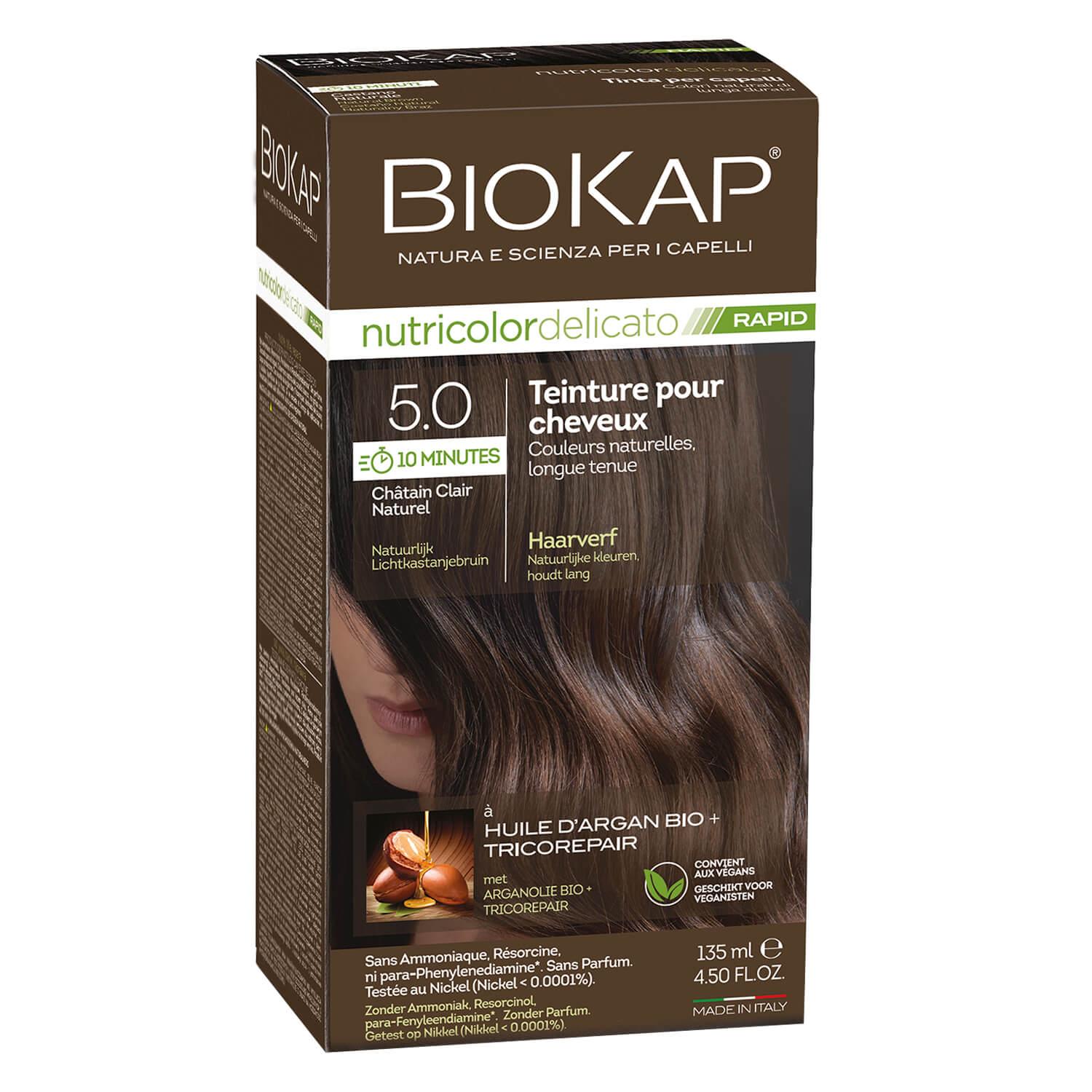 BIOKAP Nutricolor - Permanent Hair Dye Natural Light Chestnut 5.0