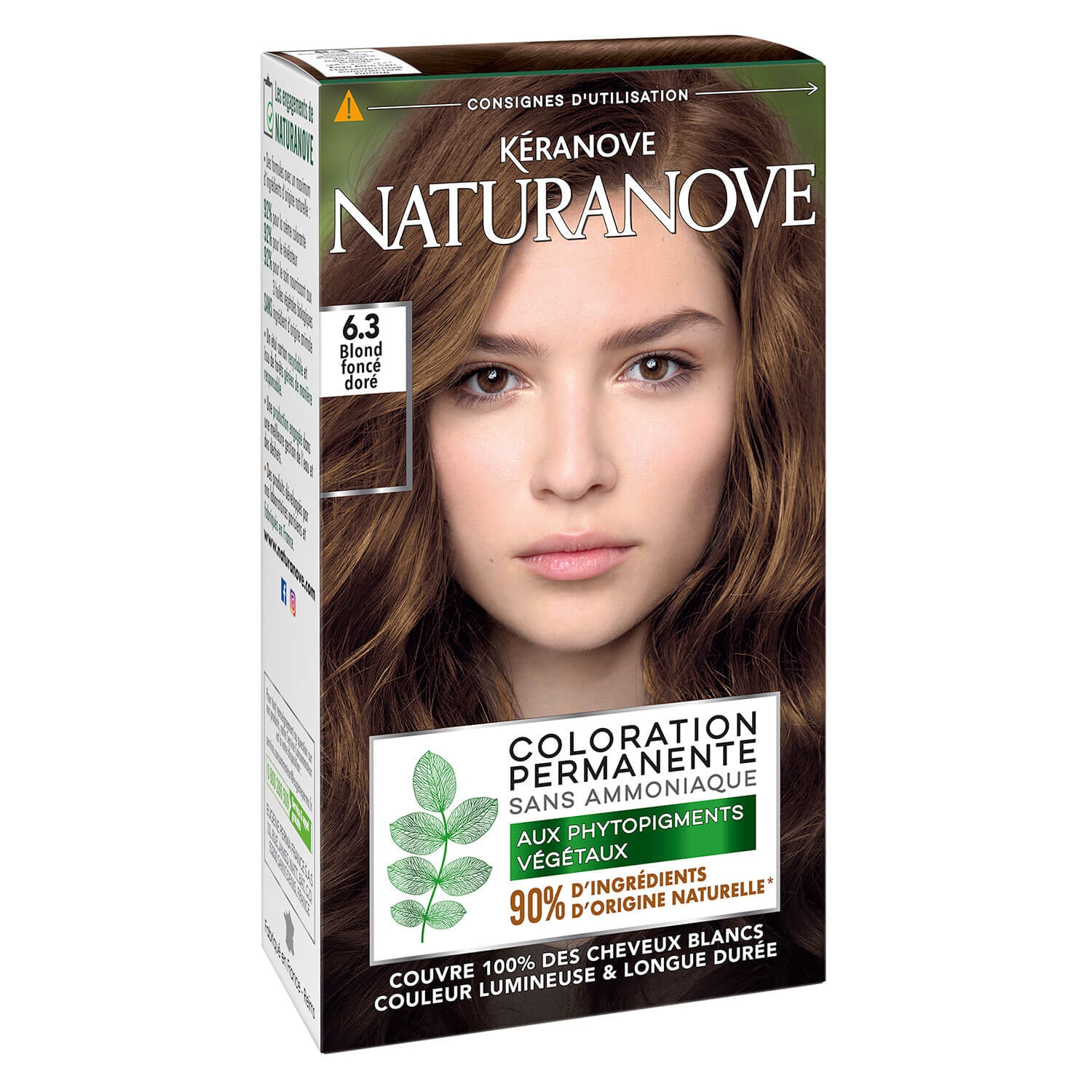 Produktbild von Naturanove - Dauerhafte Haarfarbe Dunkelgoldene Blondine 6.3