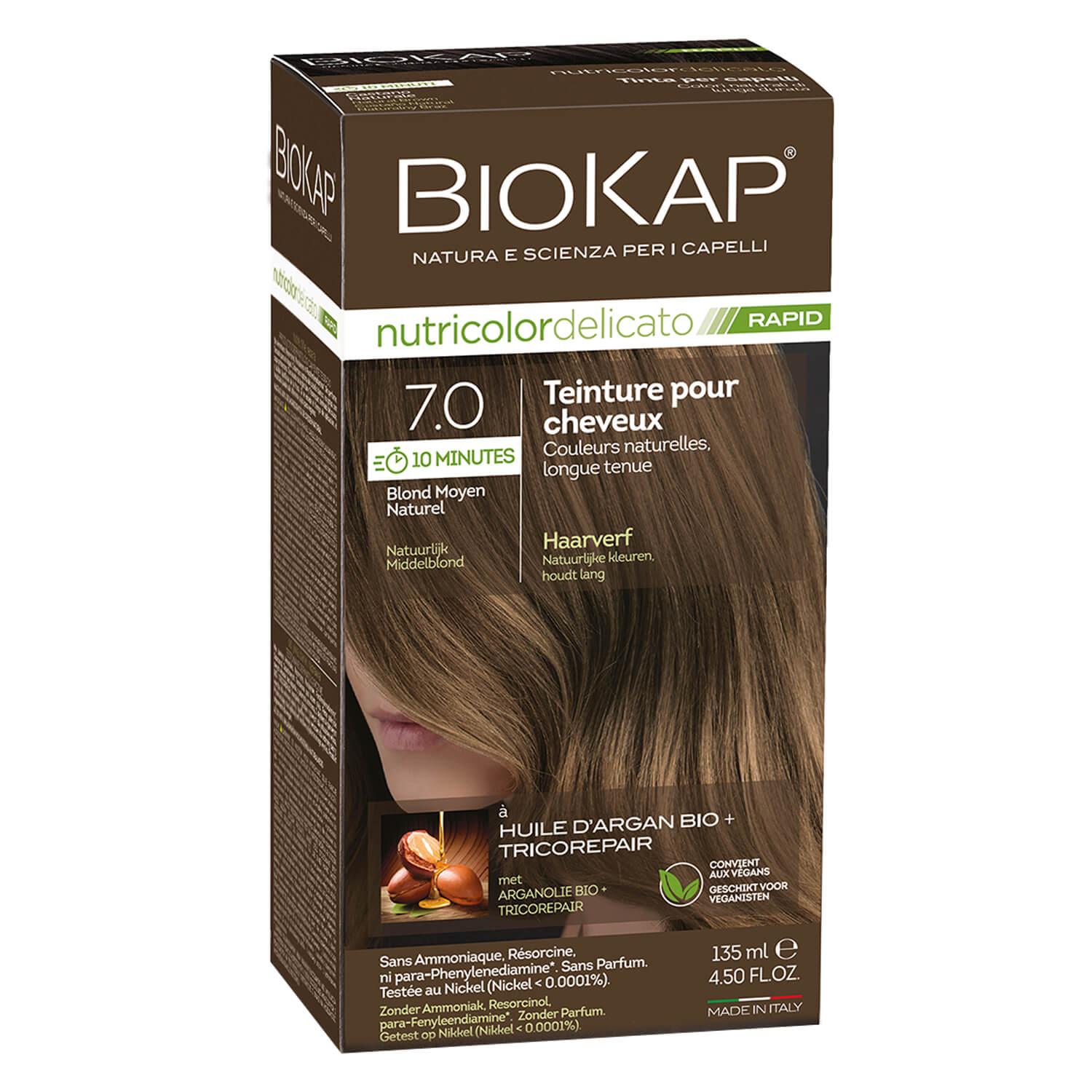 BIOKAP Nutricolor - Permanent Hair Dye Natural Medium Blond 7.0