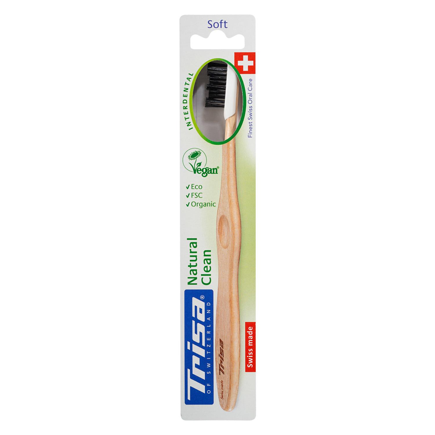 Trisa Oral Care - Wooden Toothbrush Natural Clean Soft Black