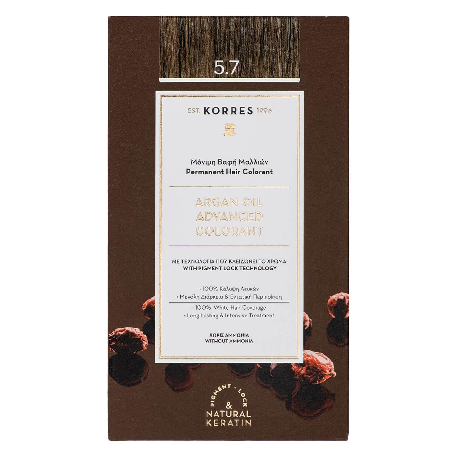 Korres Color - Argan Oil Coloration haute performance Brun chocolat clair 5.7