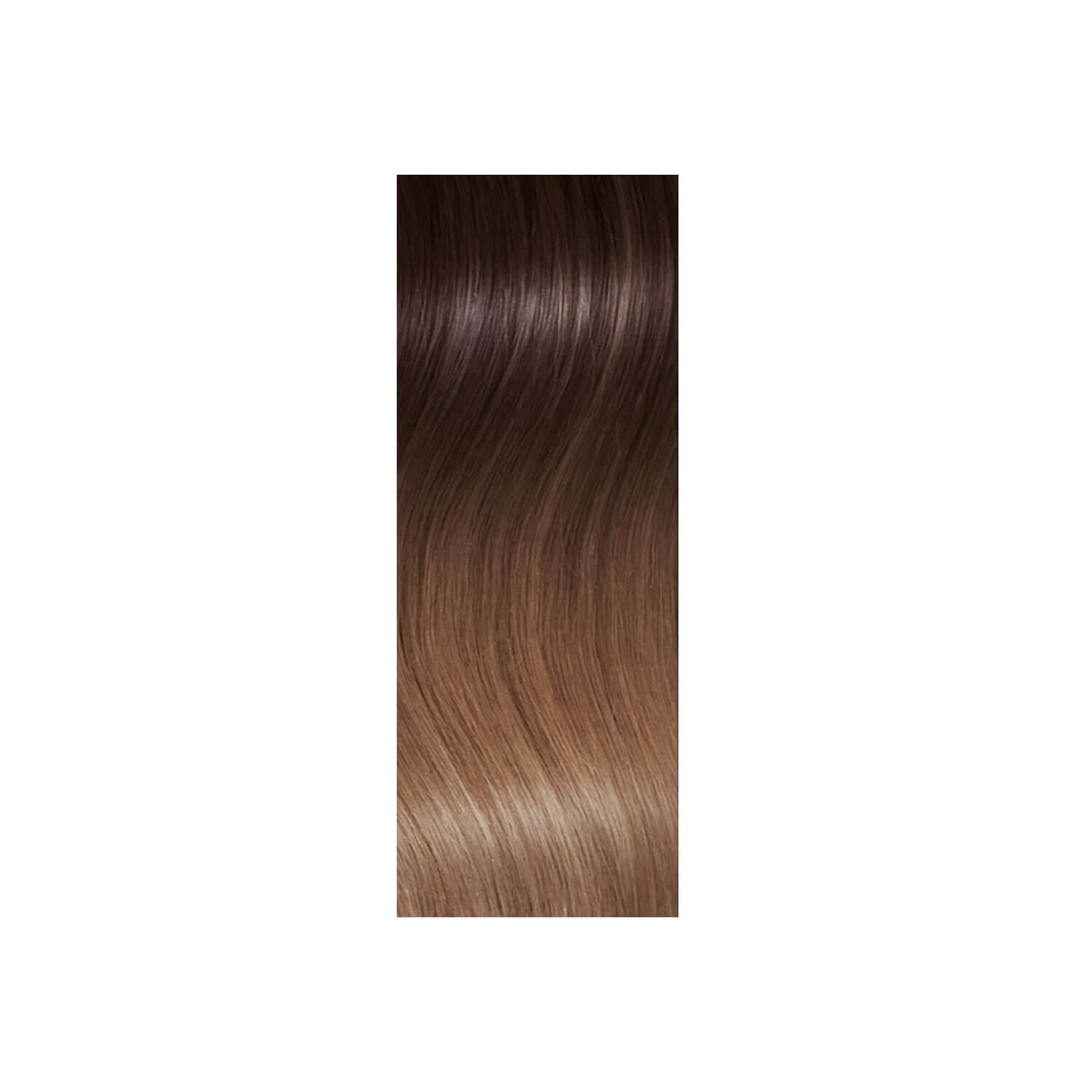 SHE Bonding-System Hair Extensions Straight Ombré - T6/27 Helle Kastanie/Mittel Goldblond 55/60cm