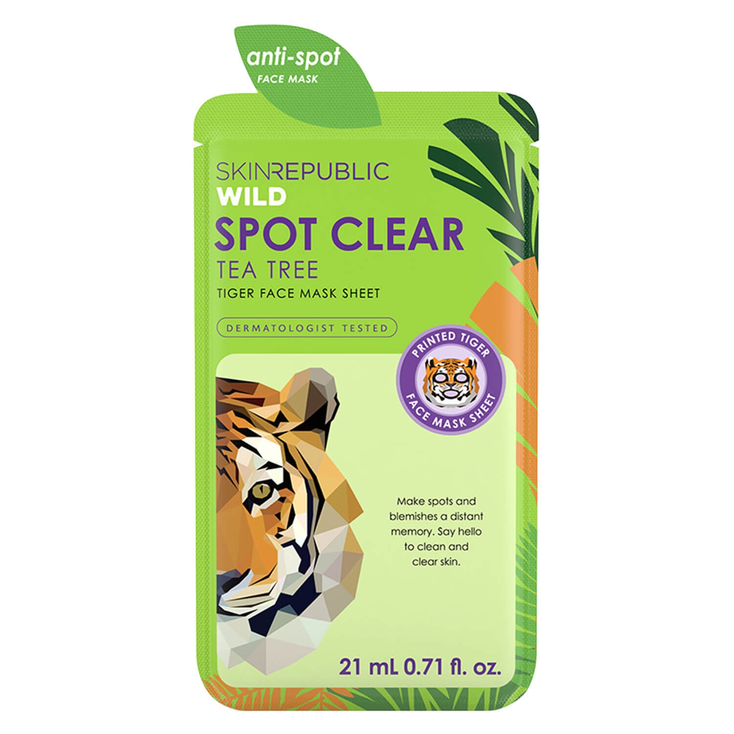 Produktbild von Skin Republic - Spot Clear Tea Tree Tiger Face Mask