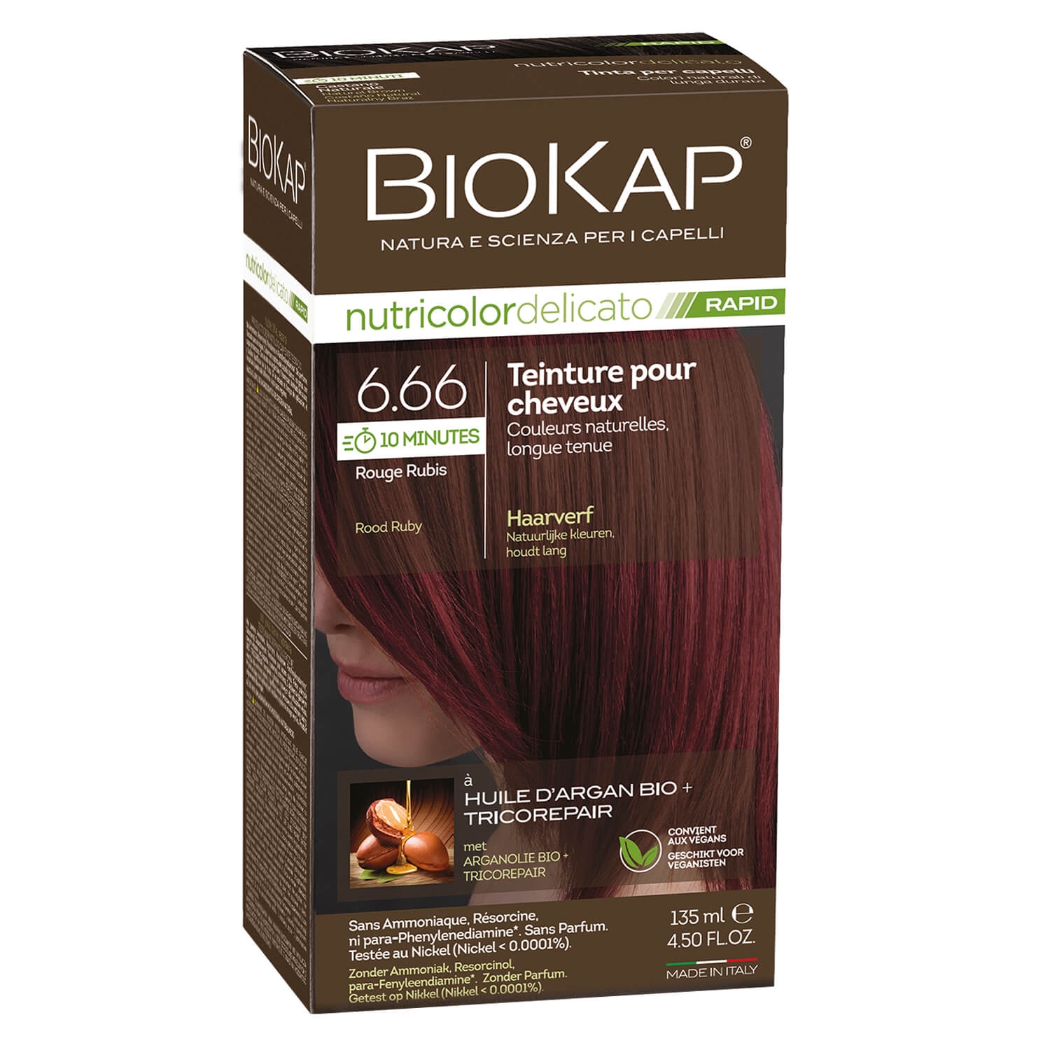 Image du produit de BIOKAP Nutricolor - Permanent Farbe Rubinrot 6.66