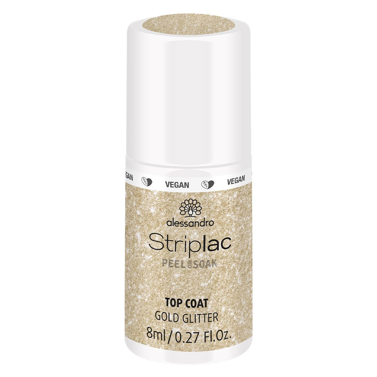 Product image from Striplac Peel or Soak - Top Coat Gold Glitter