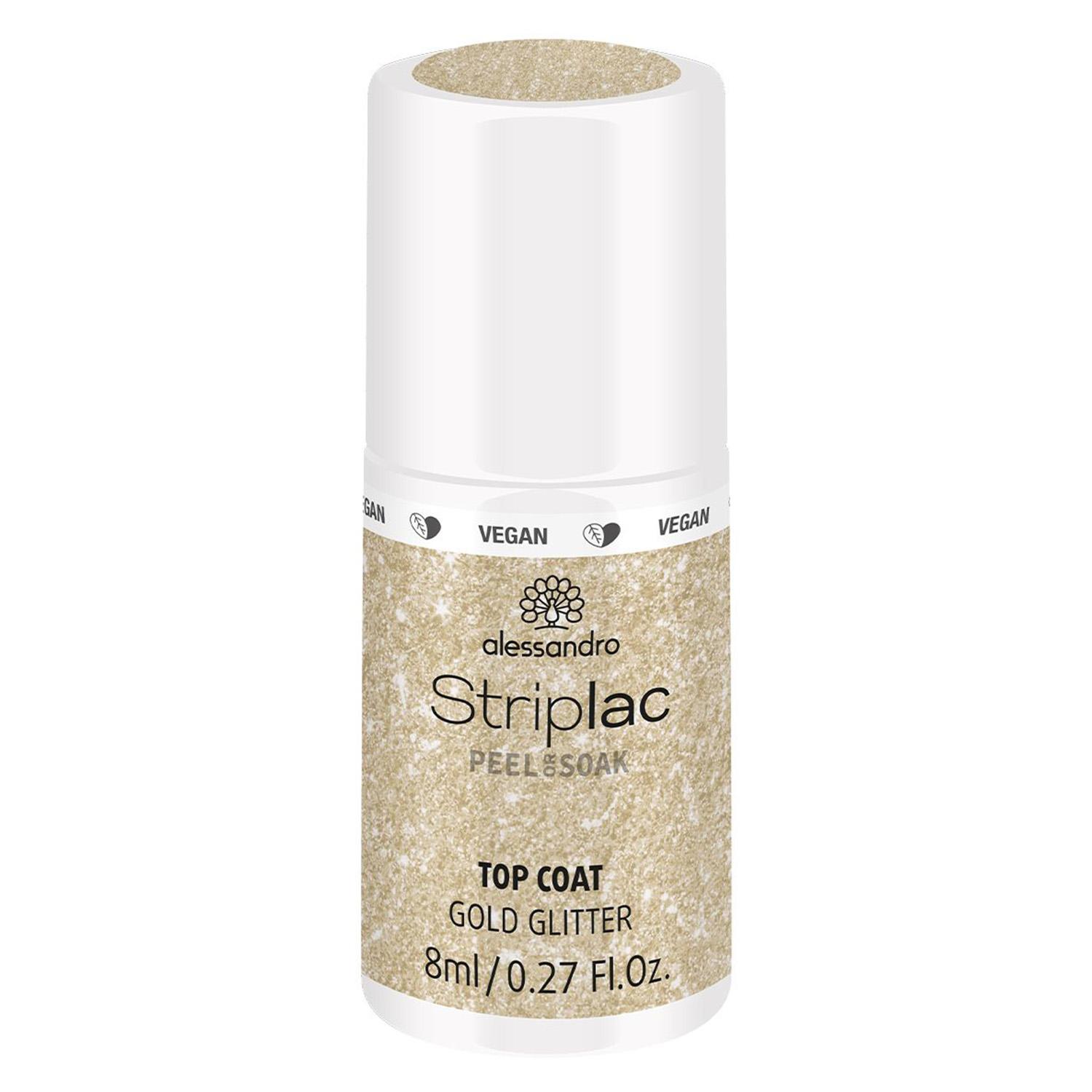 Striplac Peel or Soak - Top Coat Gold Glitter