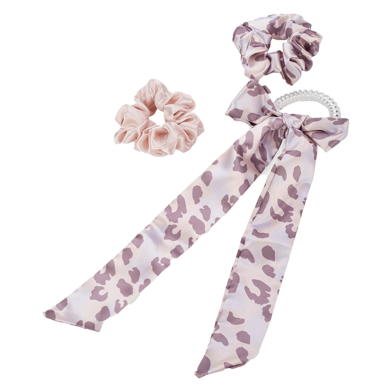 Twisted elastic with ribbon & duo scrunchie, lilac