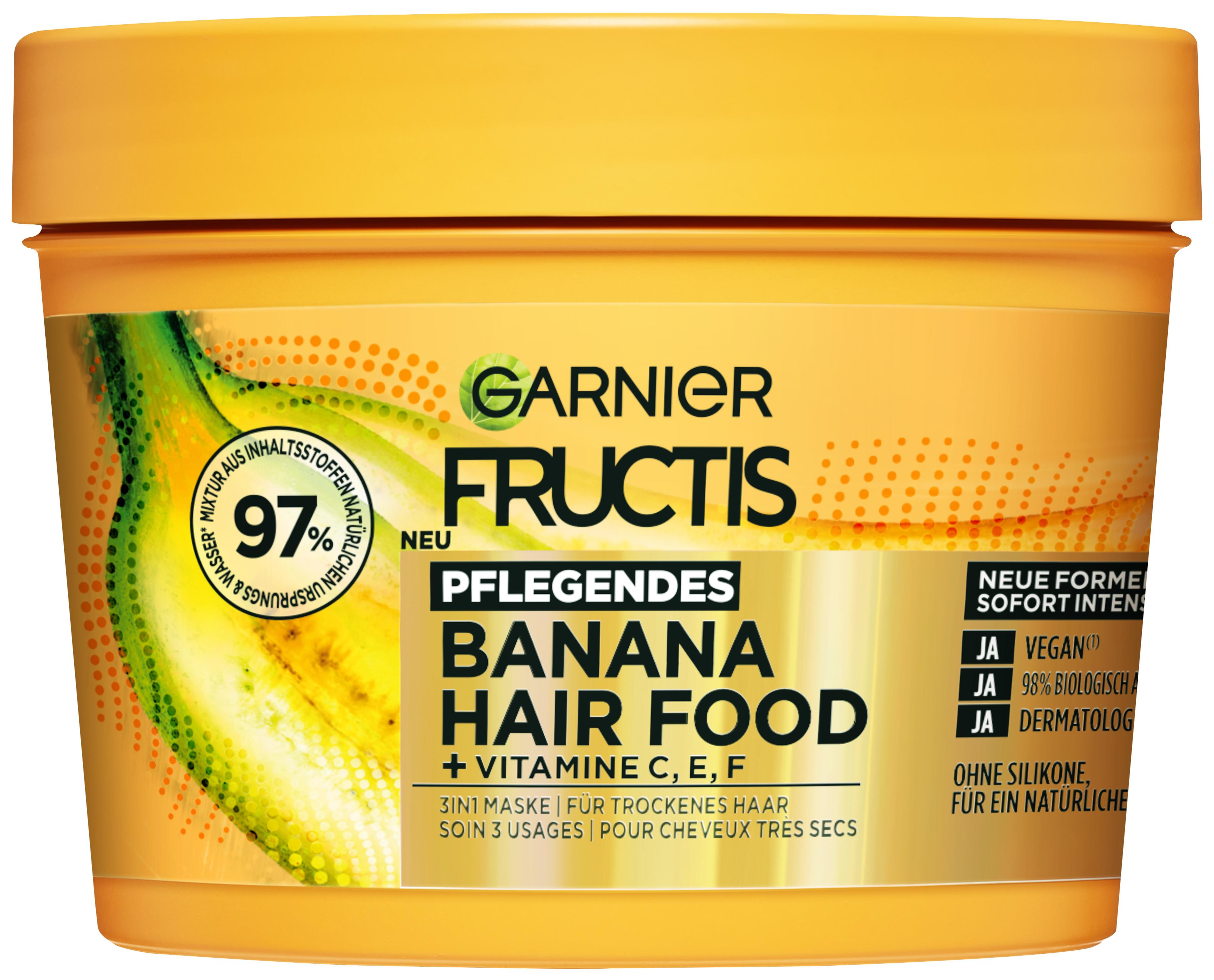 Fructis - Pflegendes Banana Hair Food 3in1 Maske für trockenes Haar