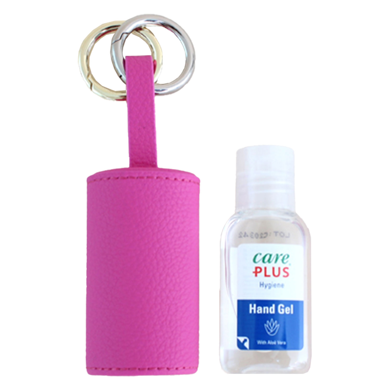 Product image from CARRY & CO. - Handcare Leather Case with Gold and Silver Key Ring Fuchsia