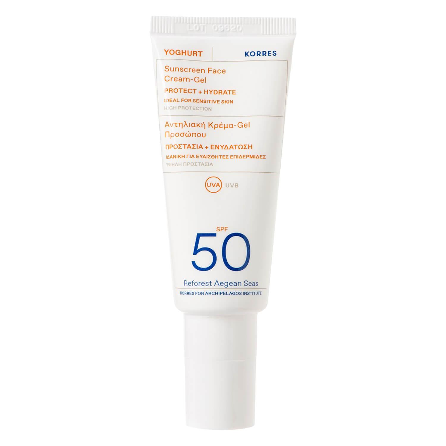 Korres Care - Yoghurt Gel-crème solaire pour le visage SPF50