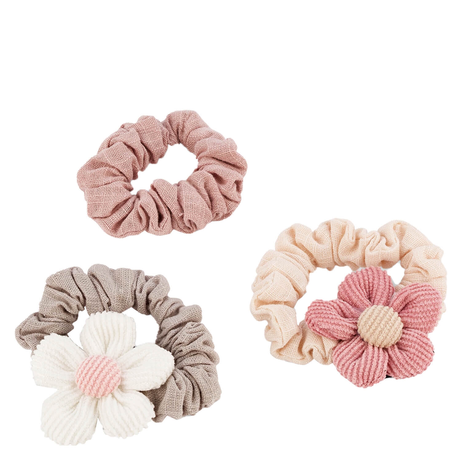 Product image from Scrunchie mit Blume, curry, beige & altrosa