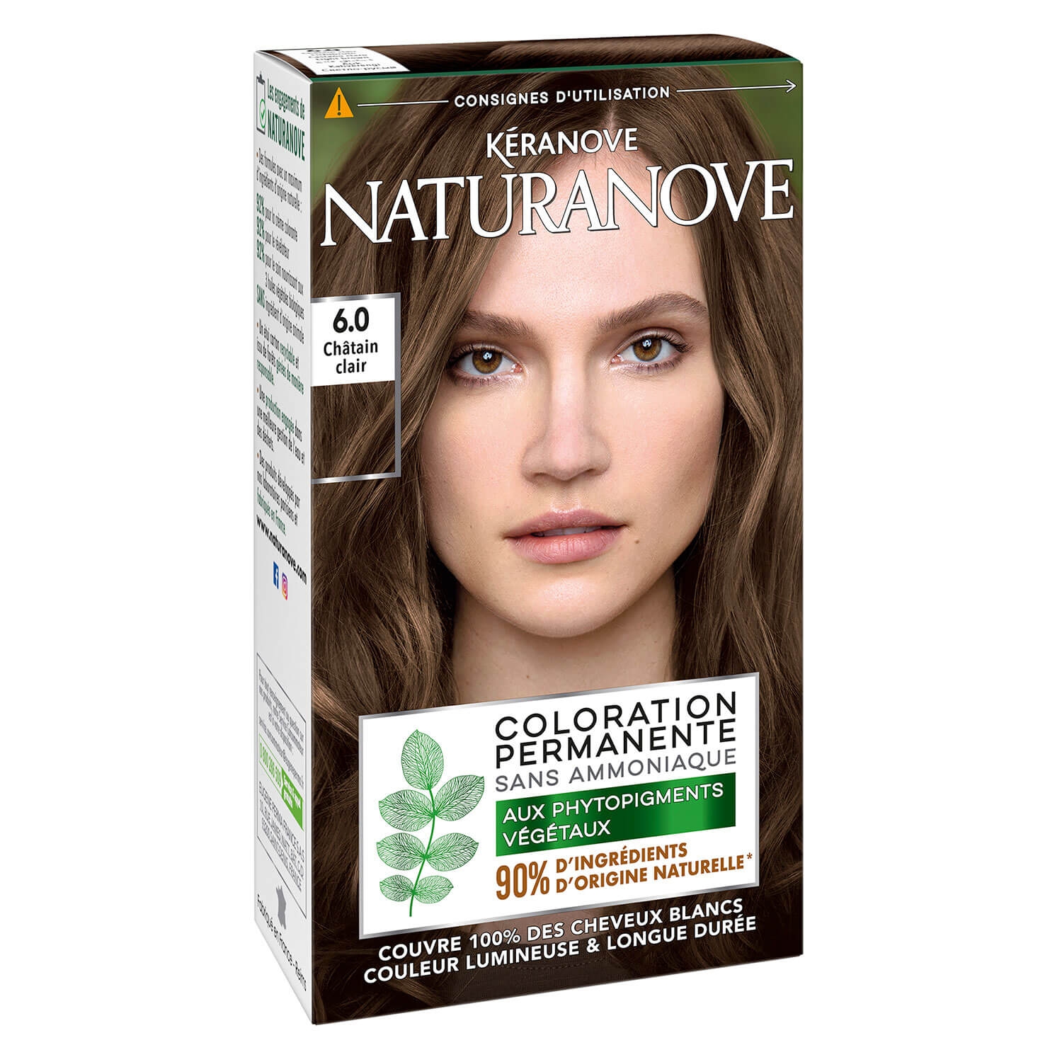 Produktbild von Naturanove - Dauerhafte Haarfarbe Hellbraun 6.0