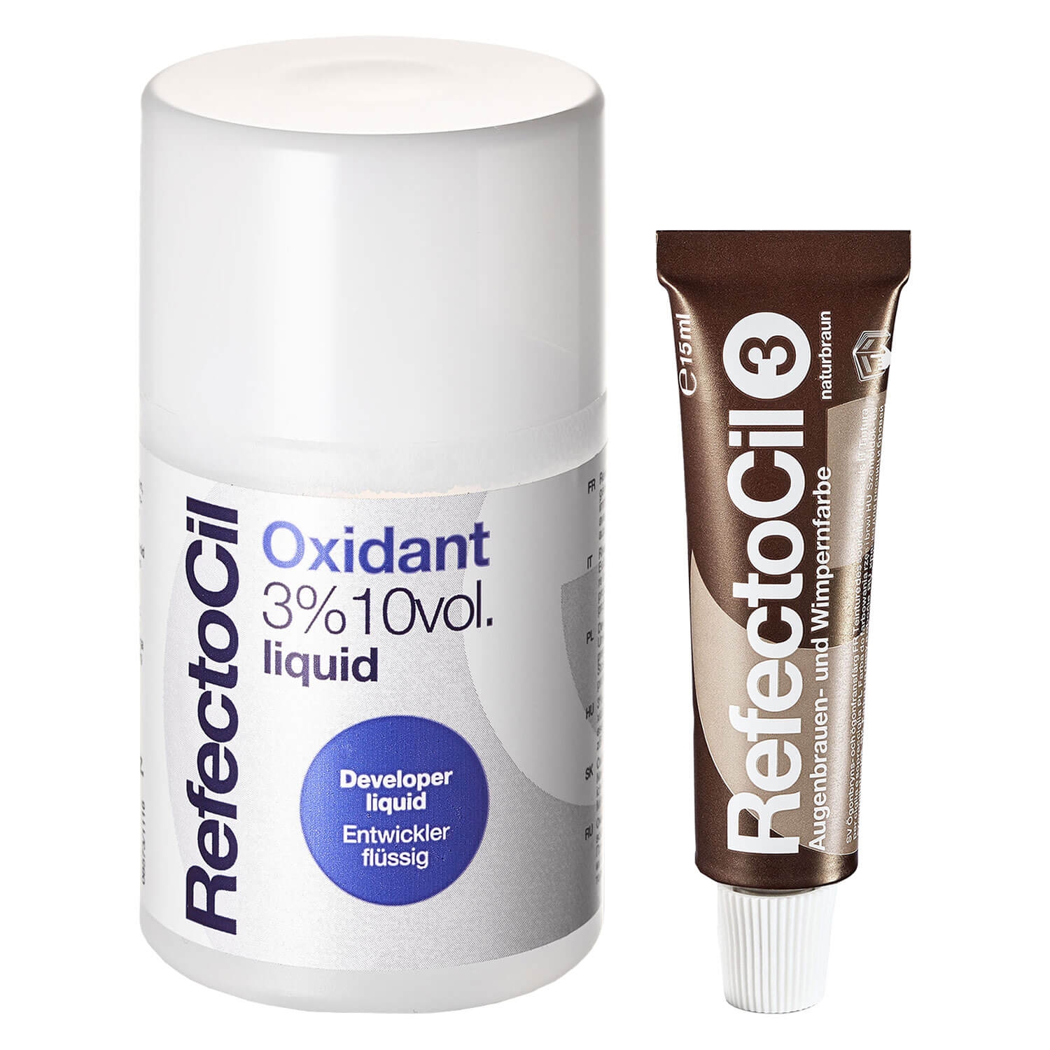 Image du produit de RefectoCil Colors - No.3 Natural Brown Eyelash & Eyebrow Tint + Oxidant 3% Liquid Special