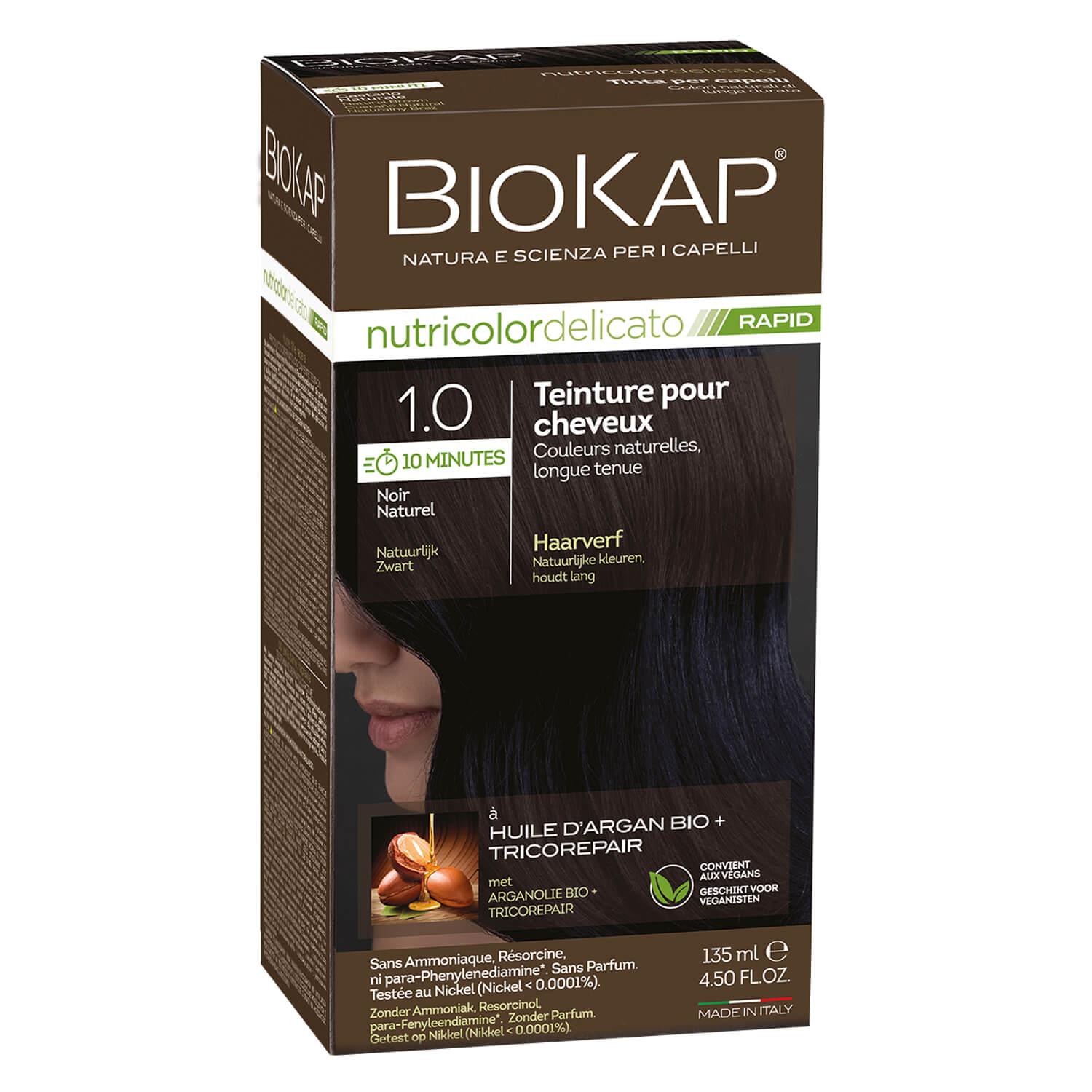 BIOKAP Nutricolor - Permanent Hair Dye Natural Black 1.0